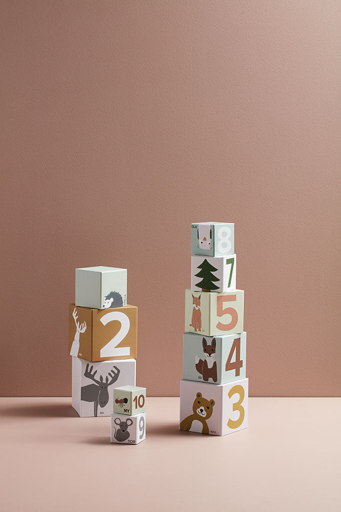 Stapelturm Pappwürfel mit Zahlen für Kinder ab 1 Jahr