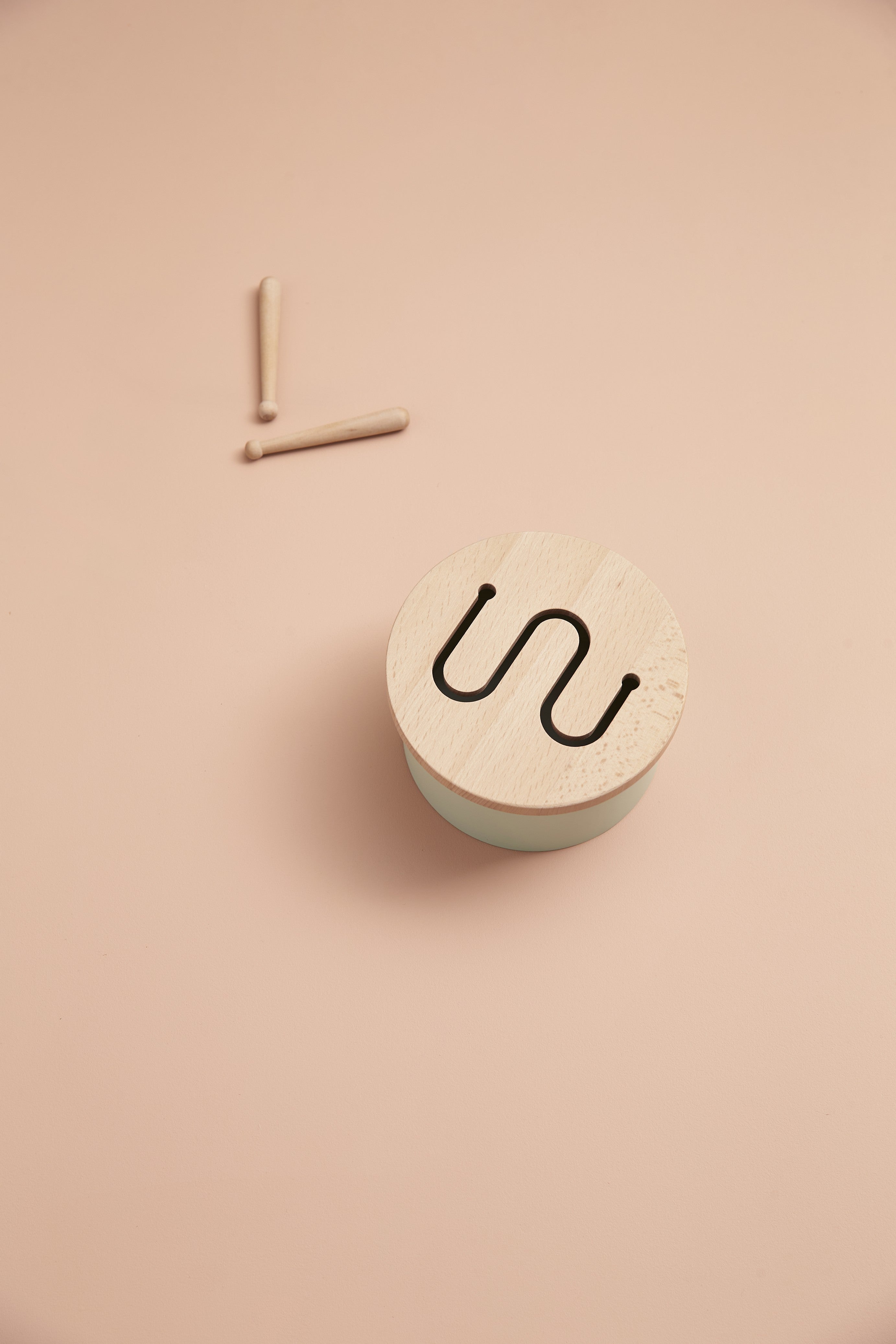 Kinder Musikinstrument Trommel aus Holz, weiß