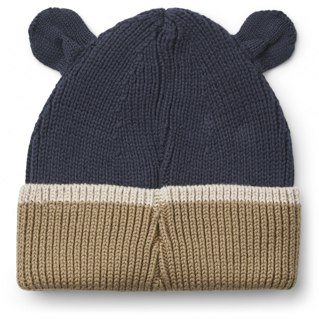 Wintermütze Beanie Mütze für Kinder, Midnight navy  oat mix