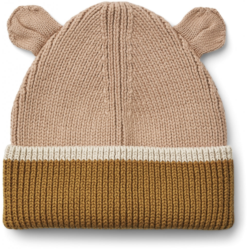 Wintermütze Beanie Mütze für Kinder, Dark rose  Sandy  Golden caramel