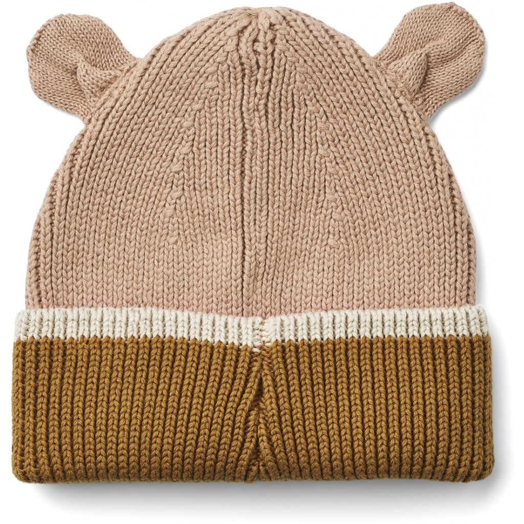 Wintermütze Beanie Mütze für Kinder, Dark rose  Sandy  Golden caramel