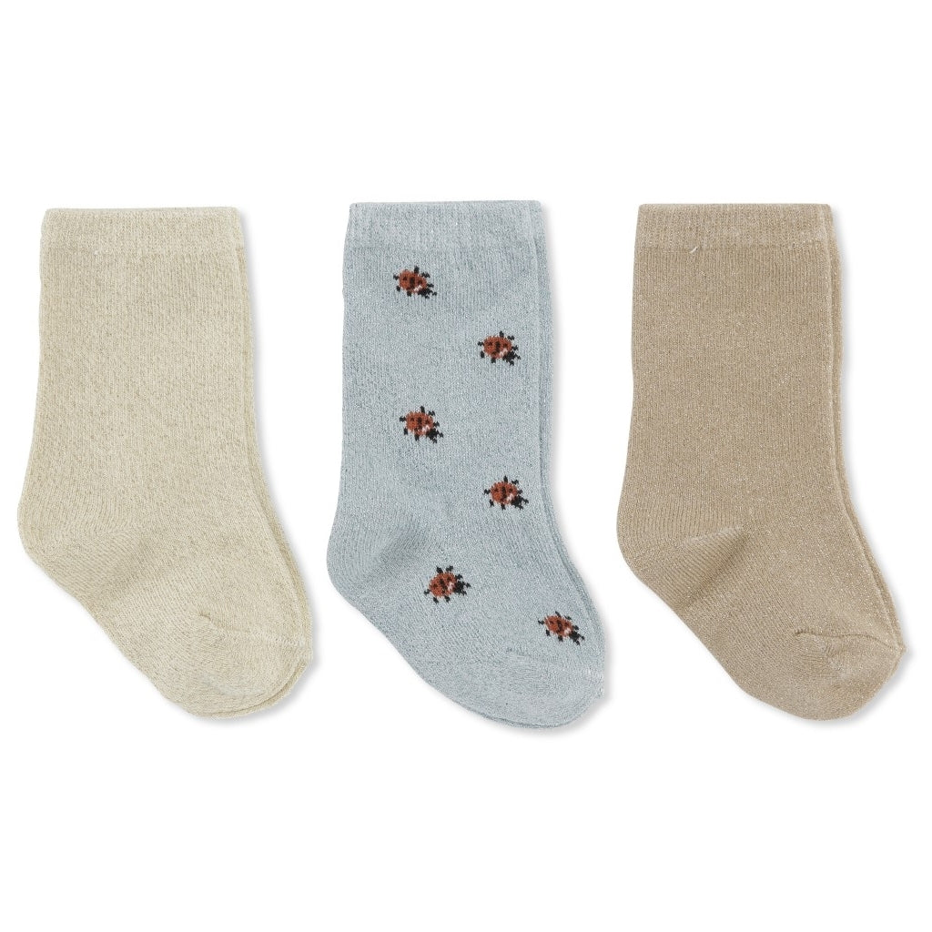 Kinder Socken Jacquard 3er Pack, Pearl Blue