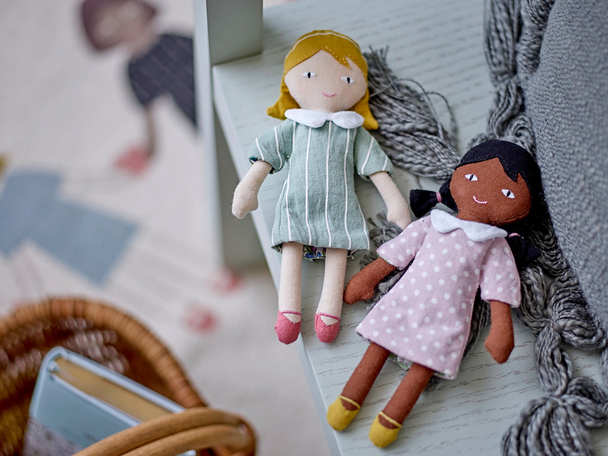 weiche Puppen im 2er Set aus Baumwolle, Hella & Stella