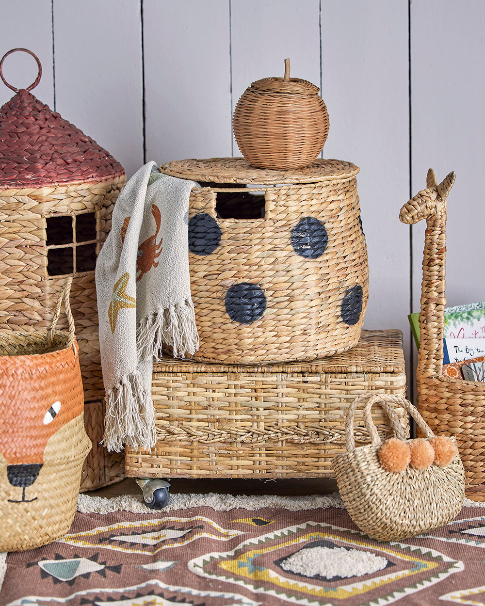 Tasche Korbtasche Lotta, Natur, Wasserhyazinthe