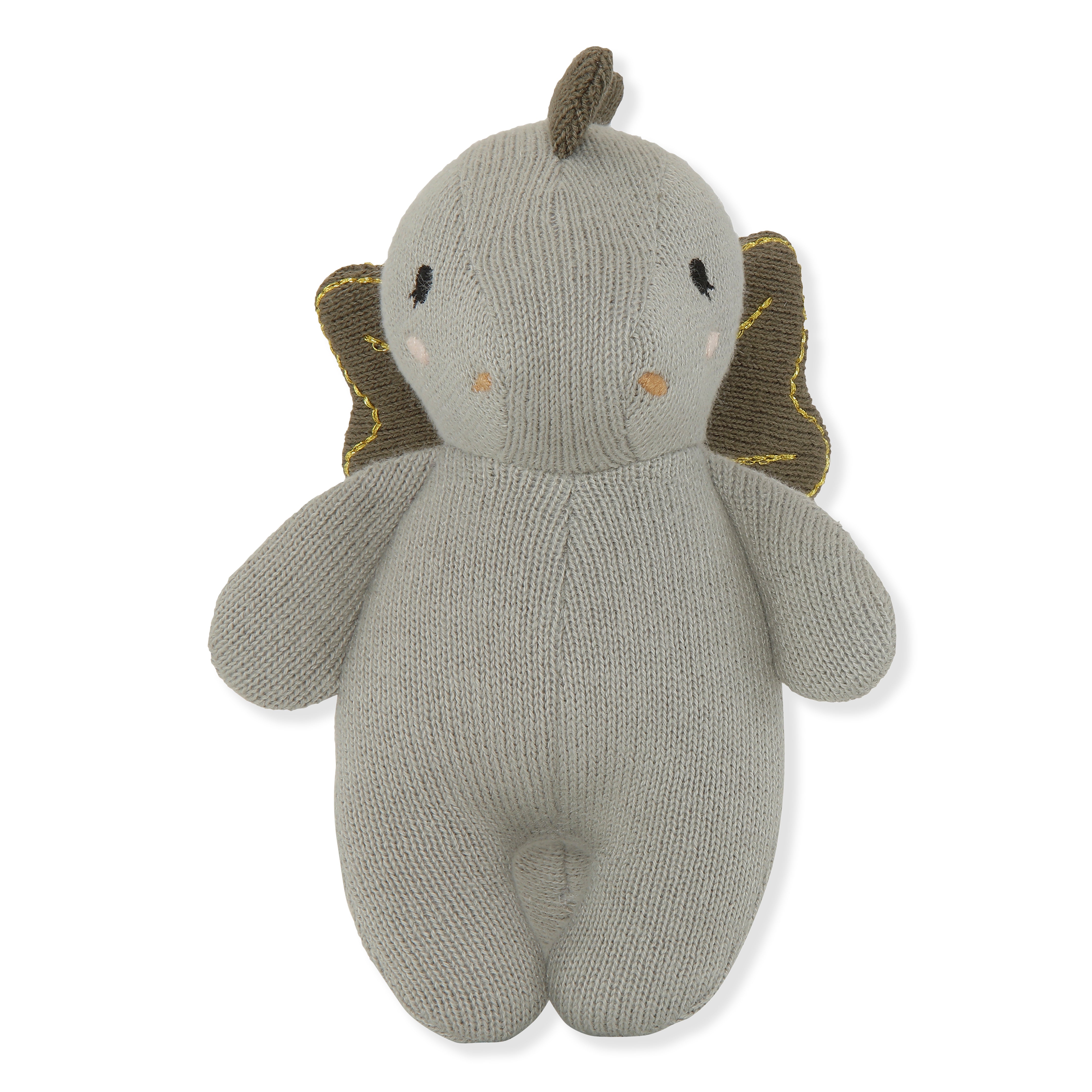 weiche Babyrassel Mini Dragon, warm grey