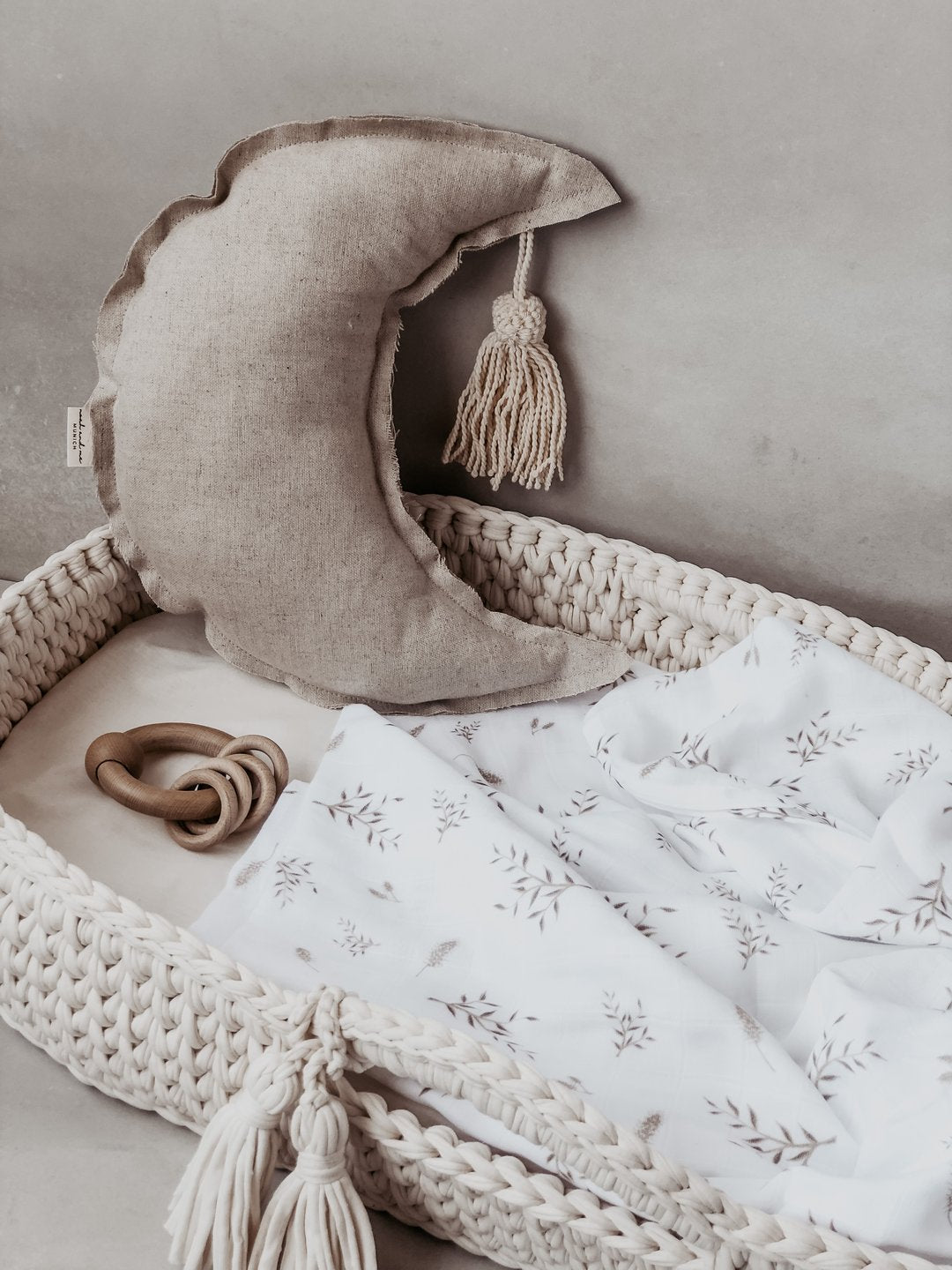 Kissen Mond aus Leinen "Linen Moon"