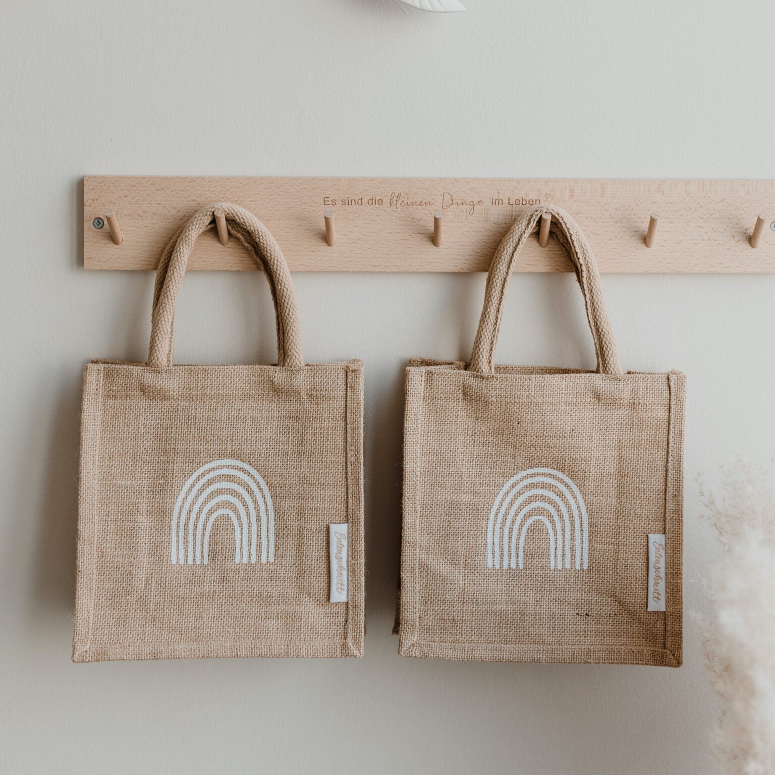 Jutetasche Jute- Shopper Regenbogen 2er Set, mini