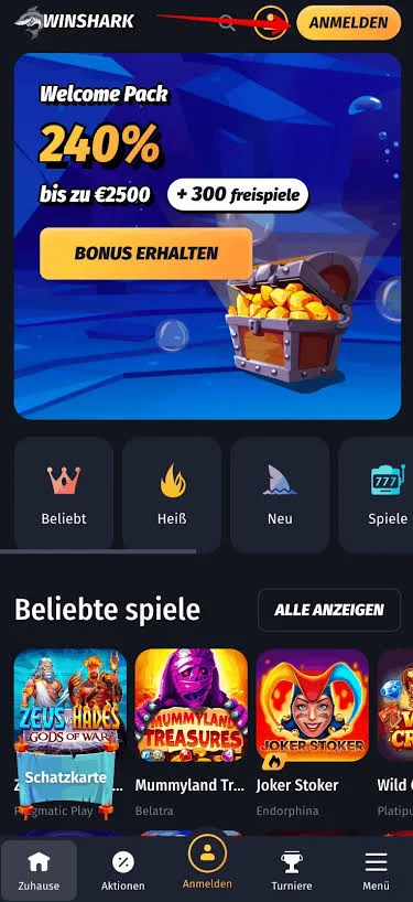 WinShark - Casino ohne KYC 2026