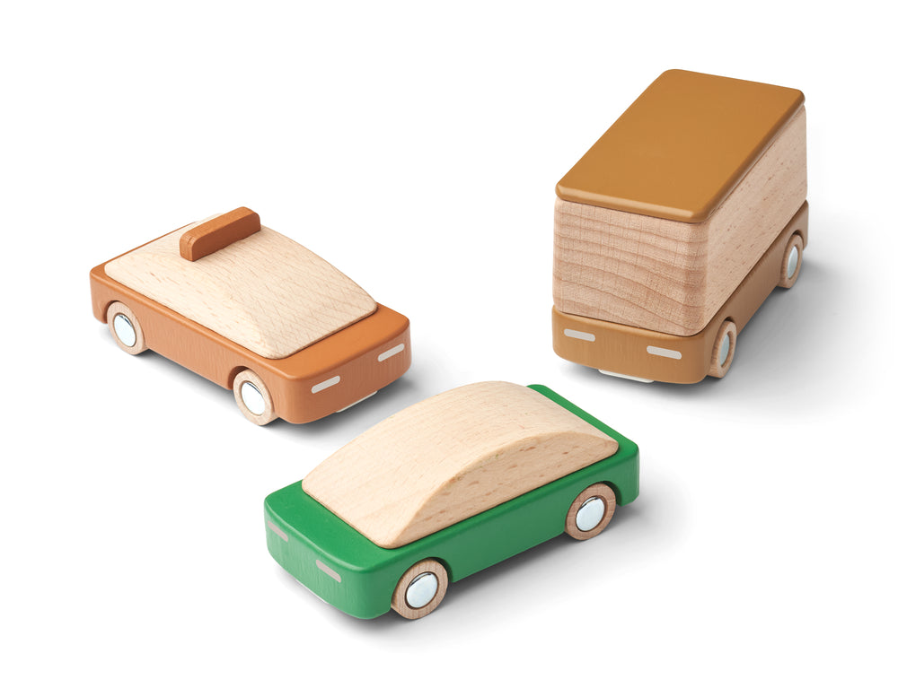 Liewood Spielzeug Auto Set aus Holz für Kinder, 3er Set