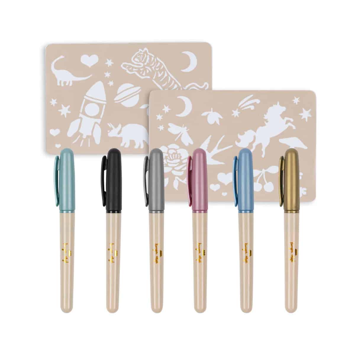 Konges Slojd Tattoo Stifte Set - 6 Stifte mit Schablonen
