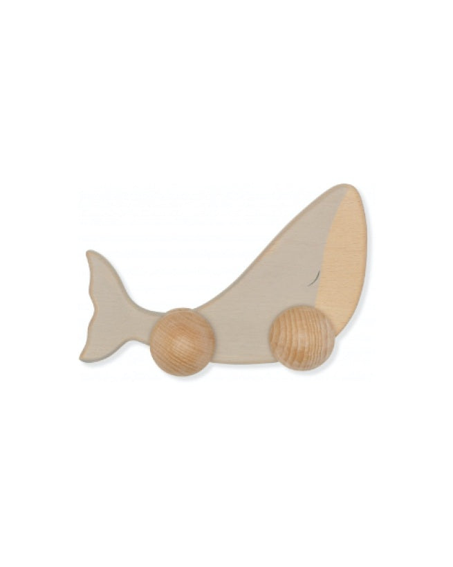 Spielzeug Whale aus Holz, auf Rollen