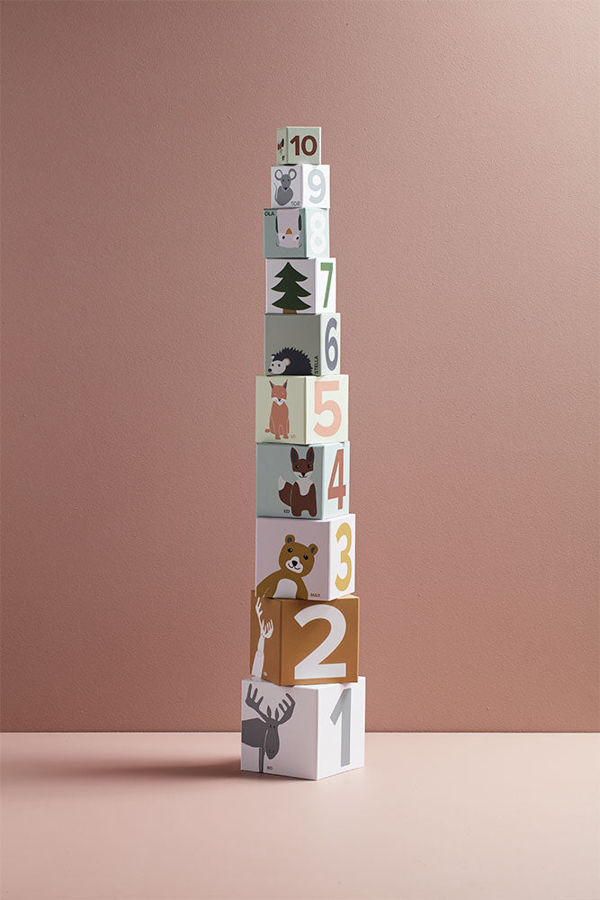 Stapelturm Pappwürfel mit Zahlen für Kinder ab 1 Jahr