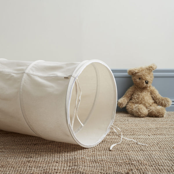 Spieltunnel für Kinder aus Stoff, off white