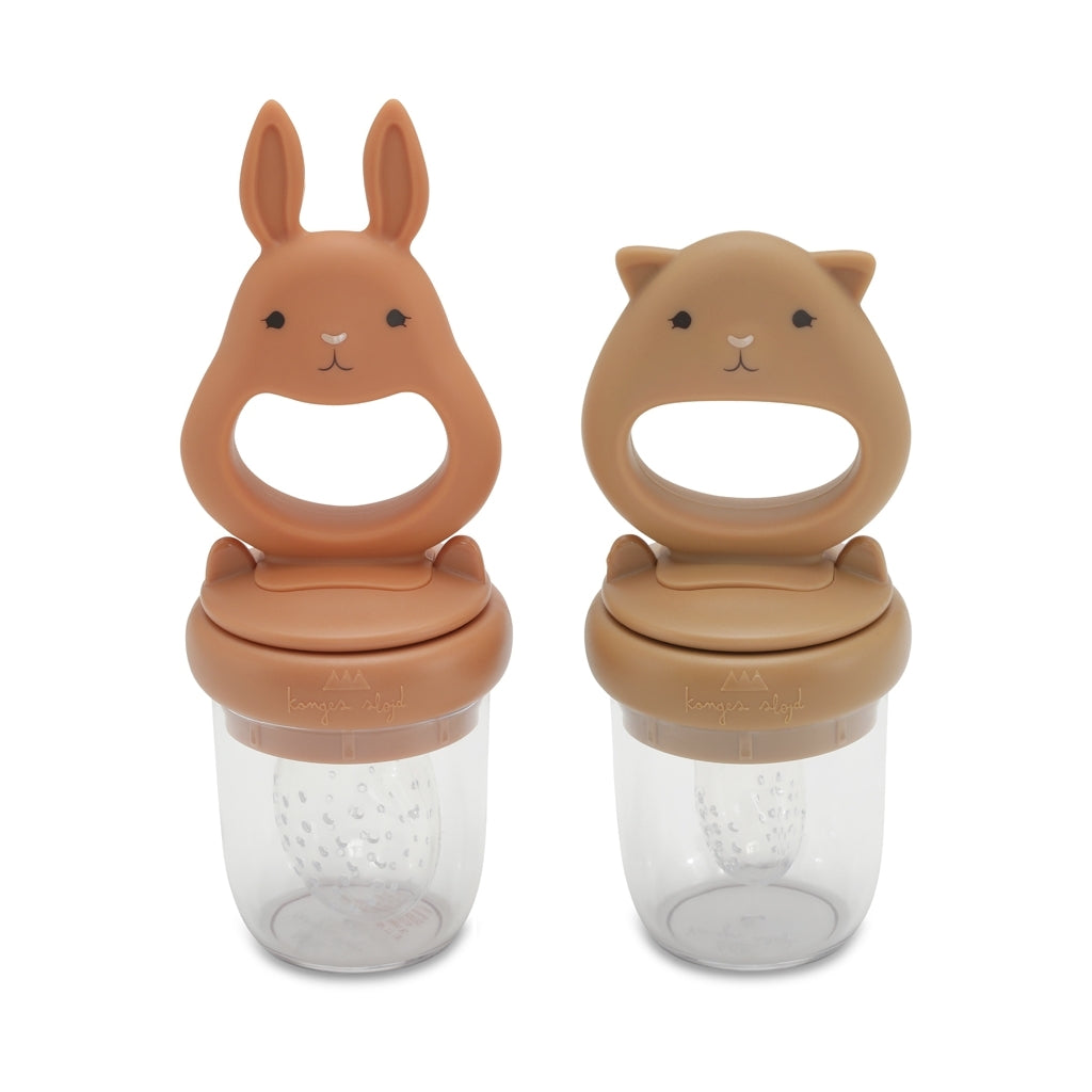 Konges Slojd Fruchtsauger Baby Schnuller 2er Pack, Almond/ Terracotta