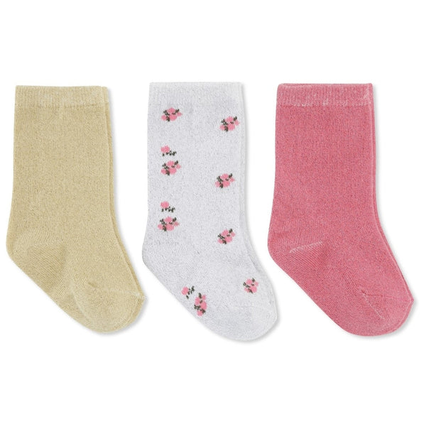Kinder Socken Jacquard  3er Pack, Strawberry pink
