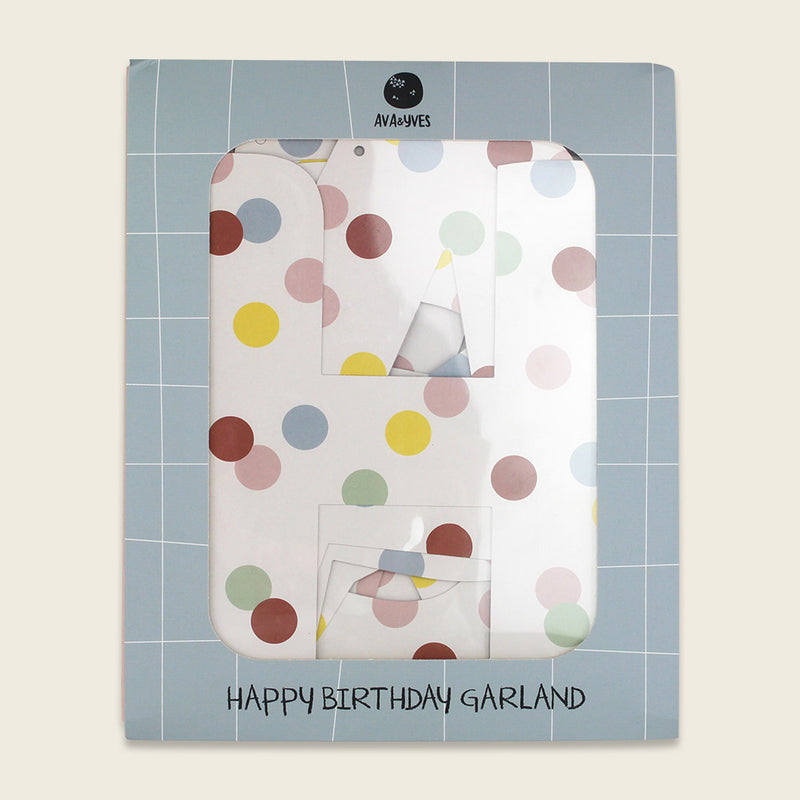 Girlande Geburtstag Happy Birthday Konfettimuster