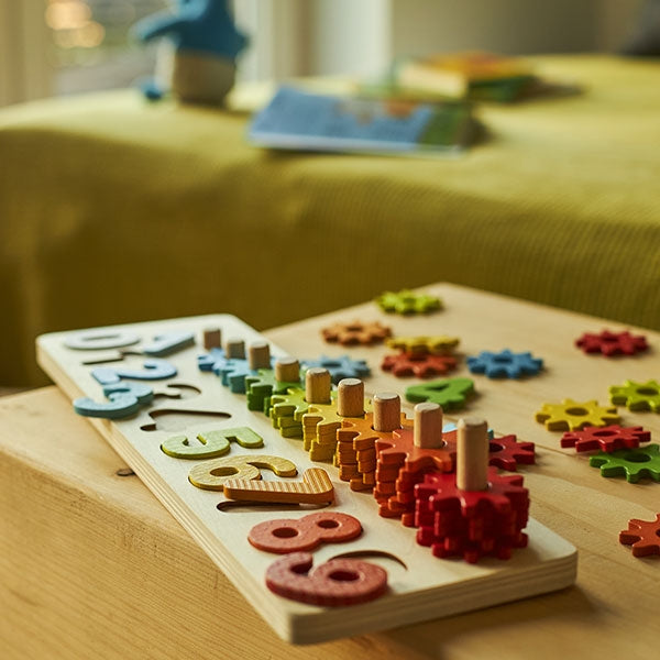 Sortierspiel Lerne Zählen mit Zahnrädern für Kinder ab 3 Jahren