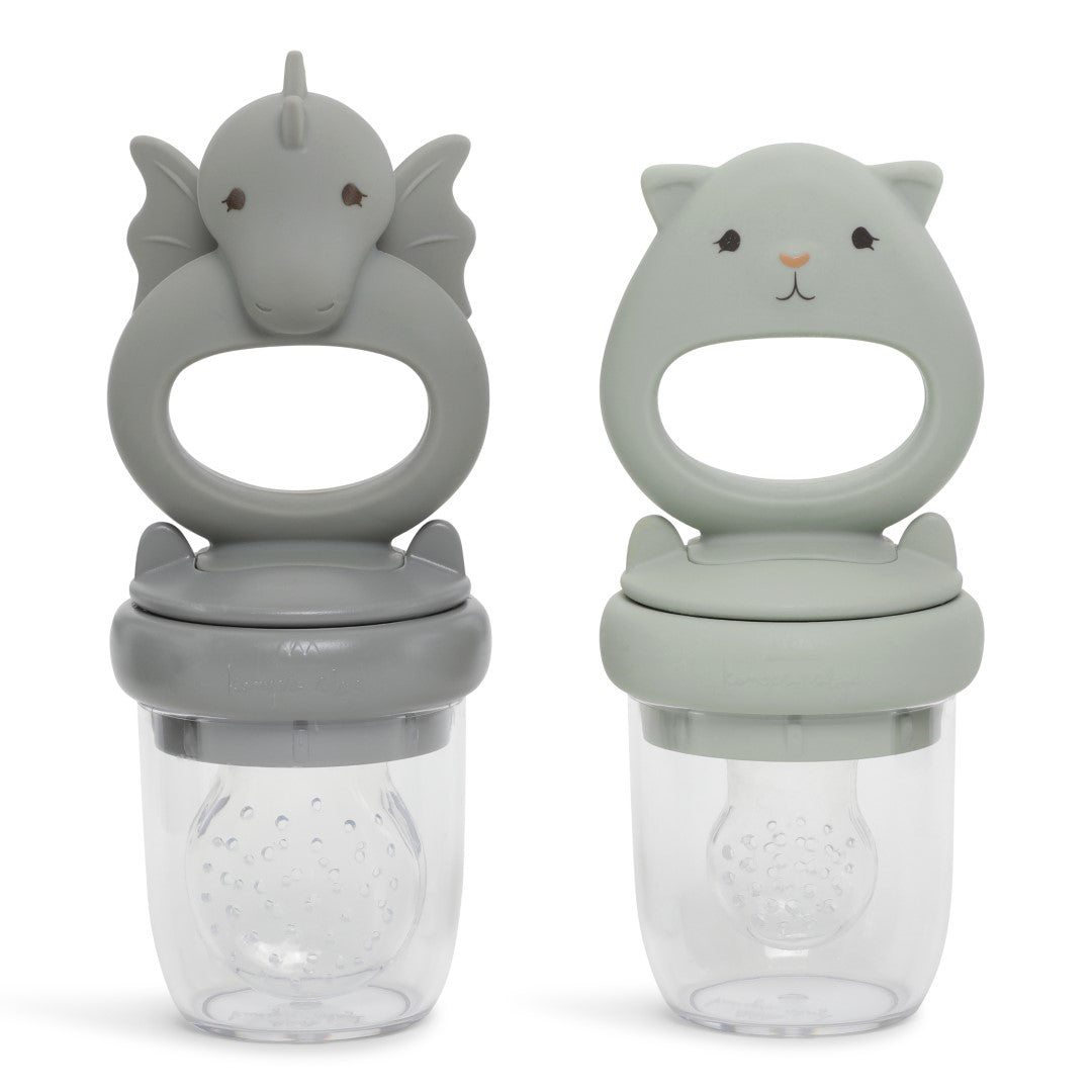 Konges Slojd Fruchtsauger Baby Schnuller 2er Pack, Drache blau