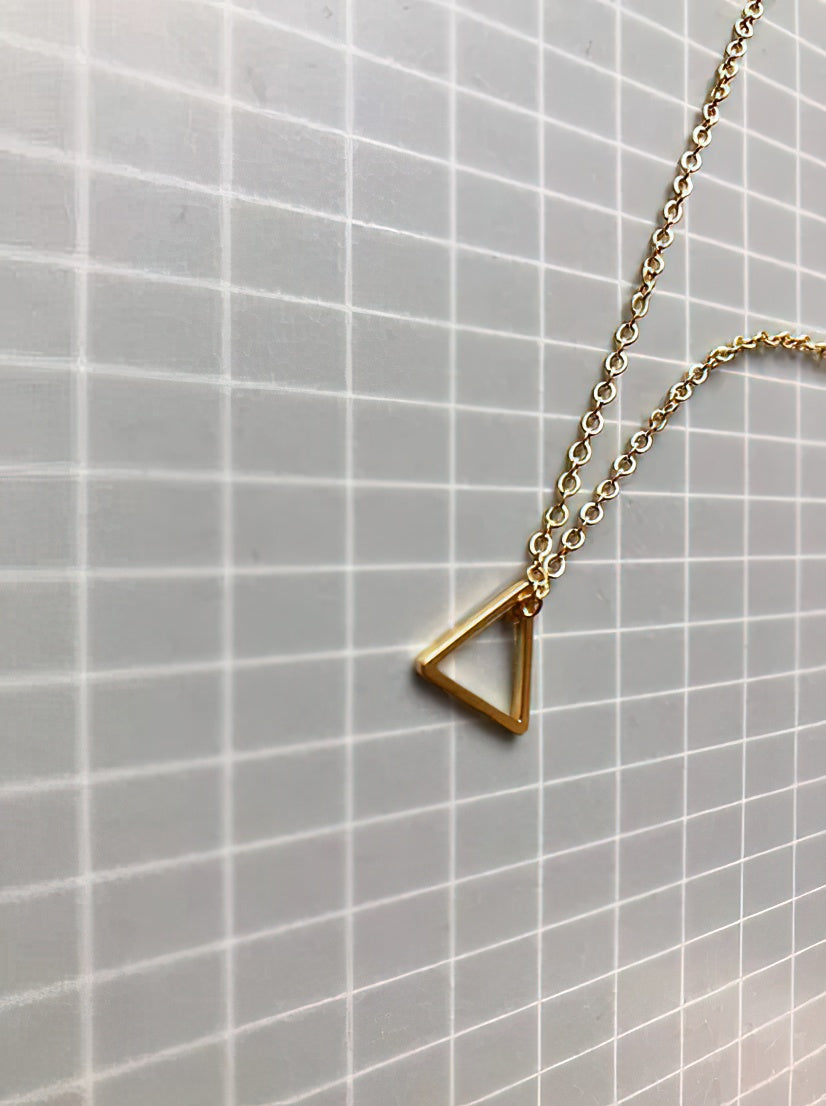 Halskette Gold für Erwachsene, Anhänger Mini Triangle