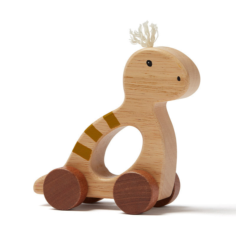Schiebefigur Dino für Kinder ab 1 Jahr aus Holz natur Neo
