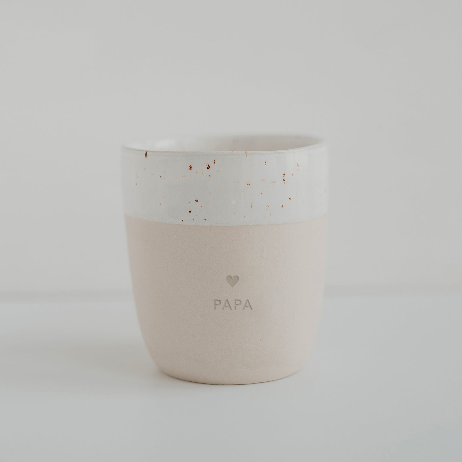 Eulenschnitt Becher Papa aus Steingut